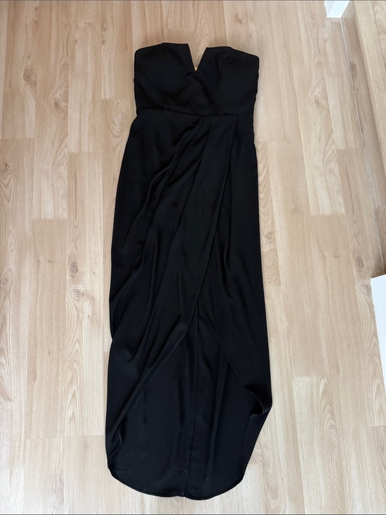 Shona Joy Dresses & Skirts - Shona Joy Black Strapless Draped Gown